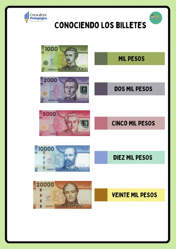 Cuadernillo monedas y billetes 