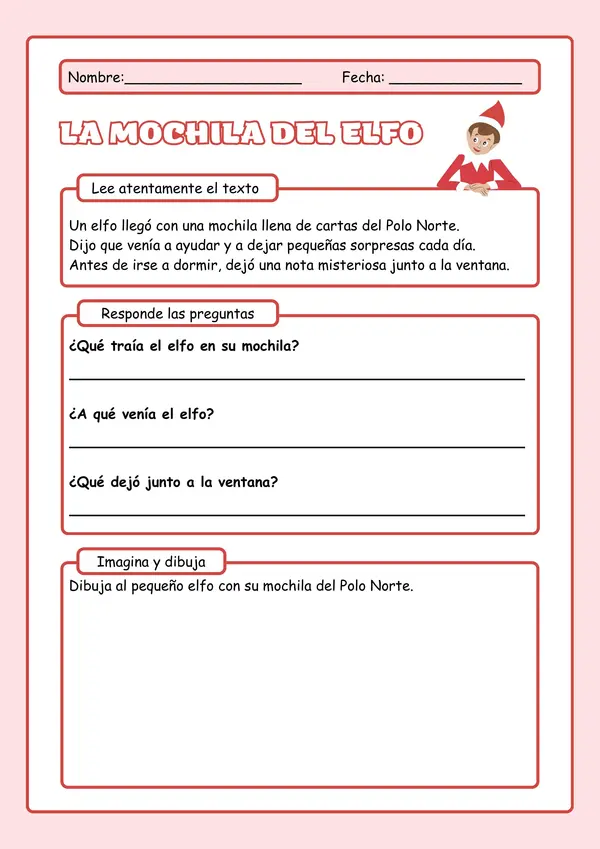 Fichas comprensión lectora Navidad 