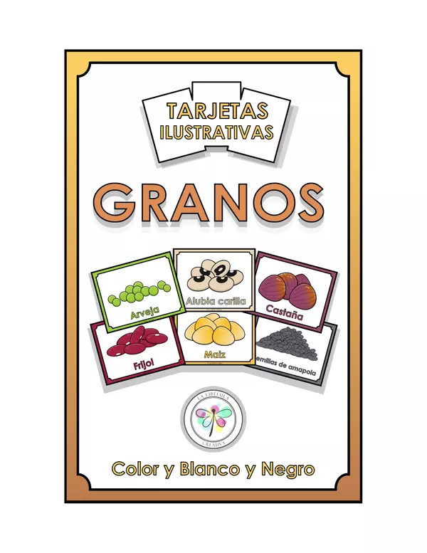 Tarjetas Ilustrativas Granos Comida Recortar Colorear