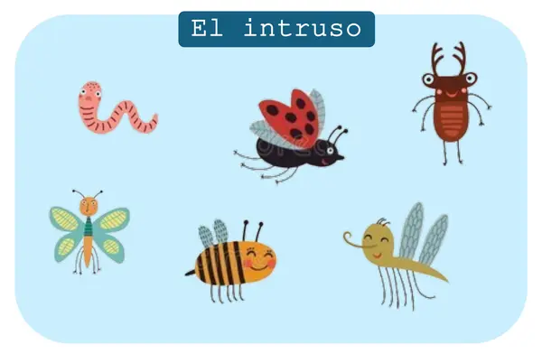 laminas  "El intruso" para trabajar elemento que no pertenece en una categoria 