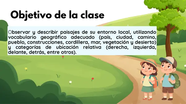 Elementos del paisaje (Actividad para describir) 