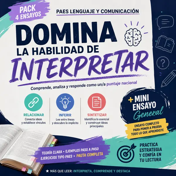 Pack Dominando la Habilidad de Interpretar: Relacionar, Inferir y Sintetizar + Mini Ensayo con pauta