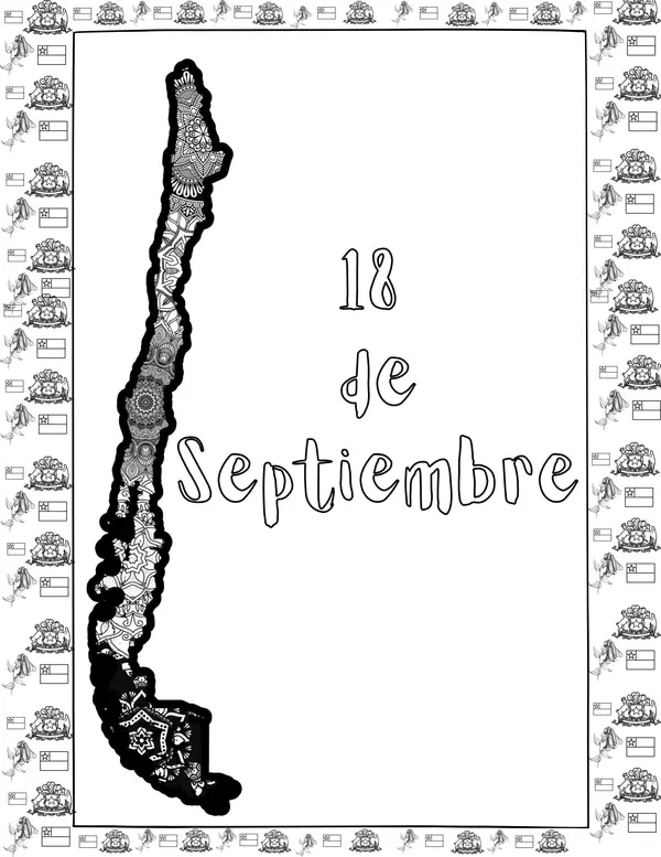 18 de septiembre Chile-colorear 
