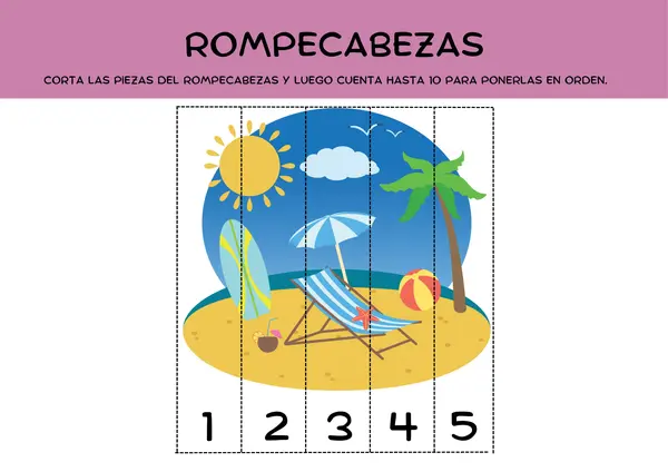 Rompecabezas del 1 al 10 – Actividad para conteo y orden numérico