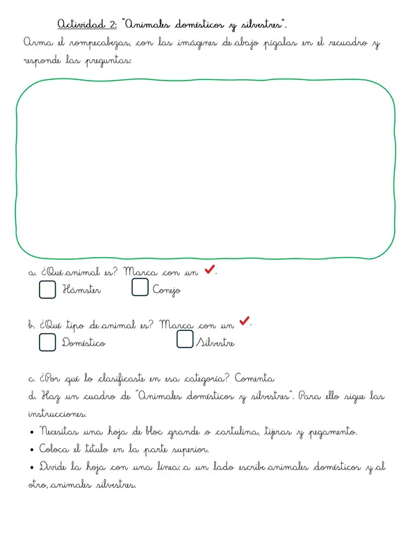 Actividades y experimentos 1° básico "Los animales son seres vivos"