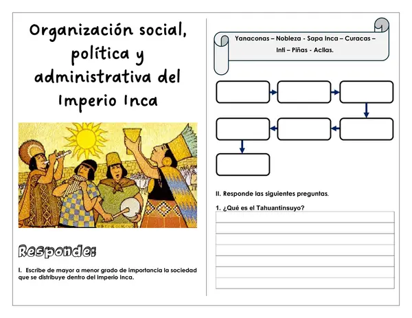 Guía de trabajo - Organización social, política y administrativa Imperio Inca