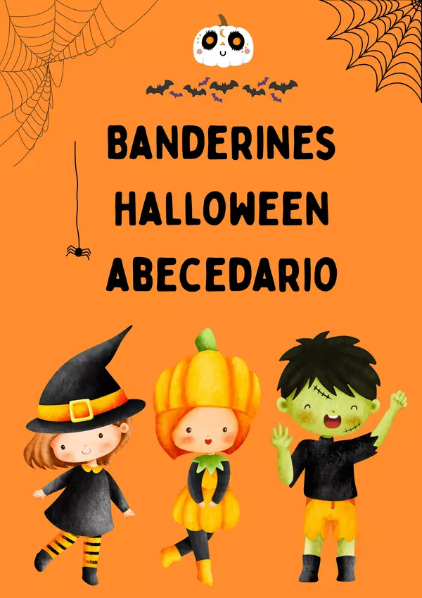 PPT Imprimible y editable banderines Halloween
