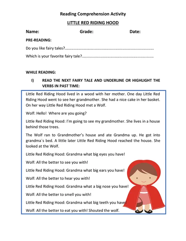 Reading Activity: Little Red Riding Hood