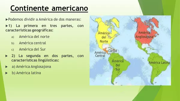 PRESENTACION , CARACTERISTICAS QUE DIVIDEN AMERICA, OCTAVO BASICO, HISTORIA