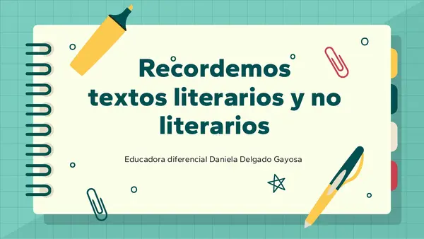 Textos literarios y no literarios (8° básico)
