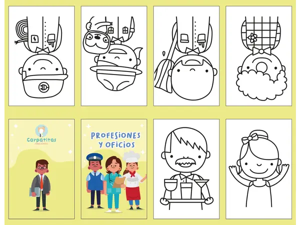 Mini Librito Para Colorear Profesiones y Oficios 4 | PDF Imprimible