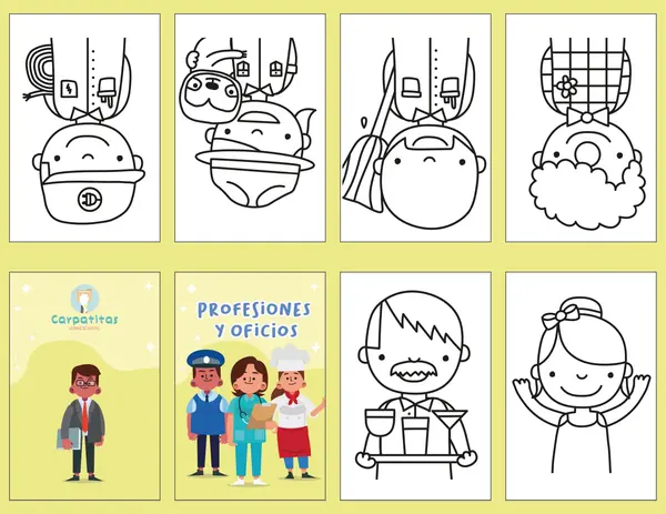 Mini Librito Para Colorear Profesiones y Oficios 4 | PDF Imprimible