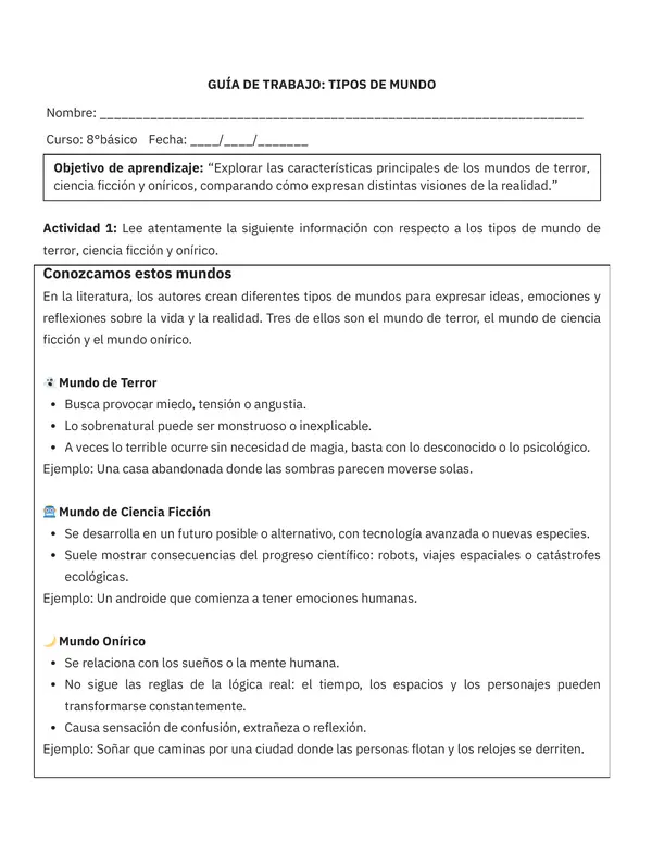 "Mundos Descabellados" (terror, ciencia ficción, onírico)
