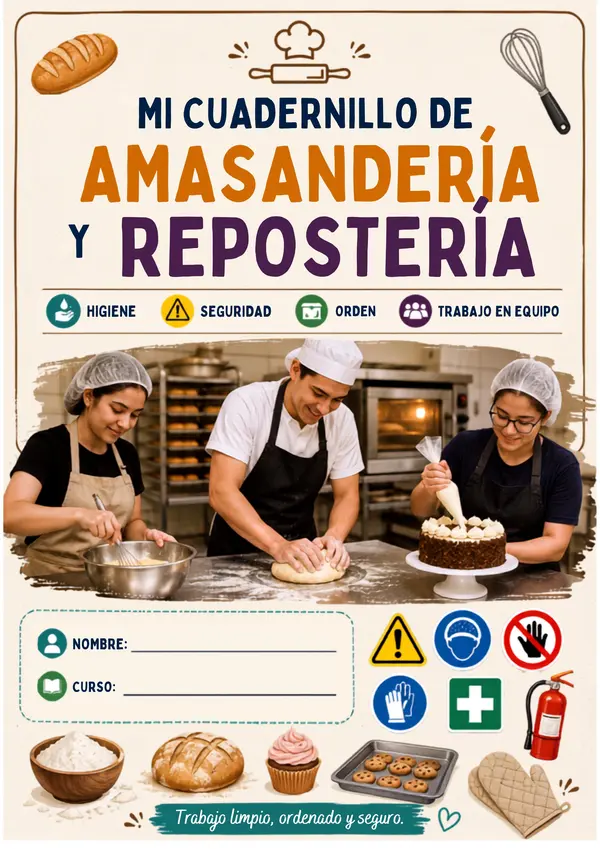 Cuadernillo de Amasandería y Repostería – Higiene, Seguridad y Trabajo en el Taller