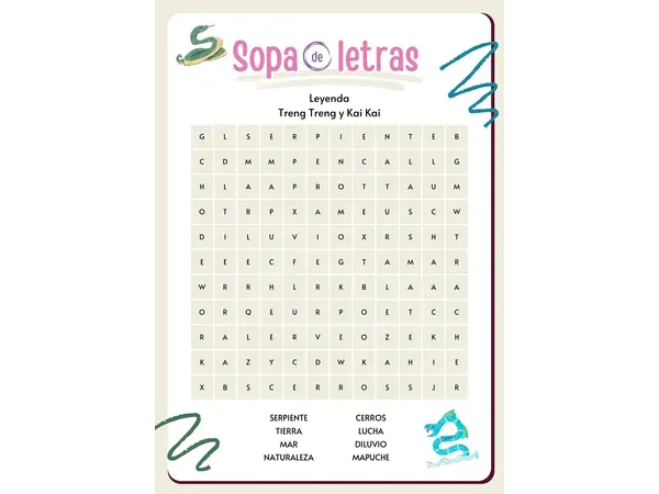 Sopa de Letras Leyenda