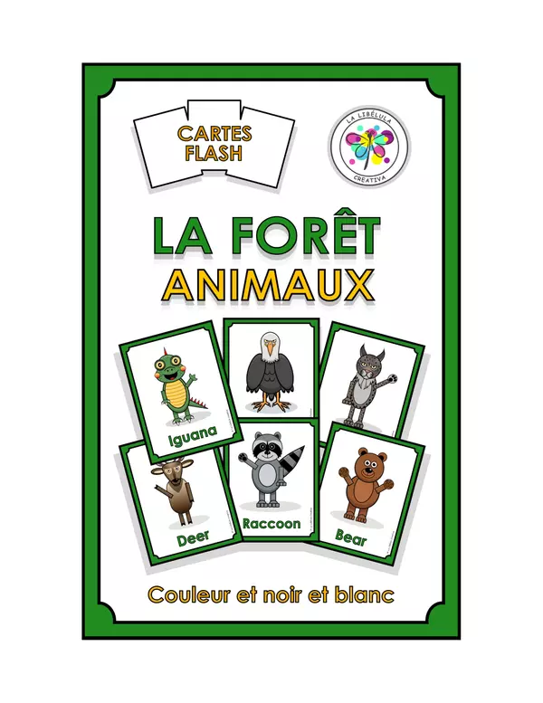 Cartes Flash La Forêt Animaux Tarjetas Bosque Francés Colorear Animales