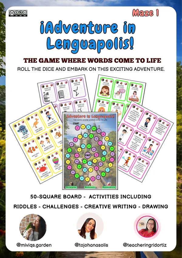 Board Game: Adventure in Lenguapolis (English grammar)