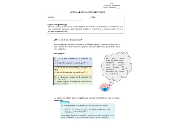 Sistema de ecuaciones lineales 