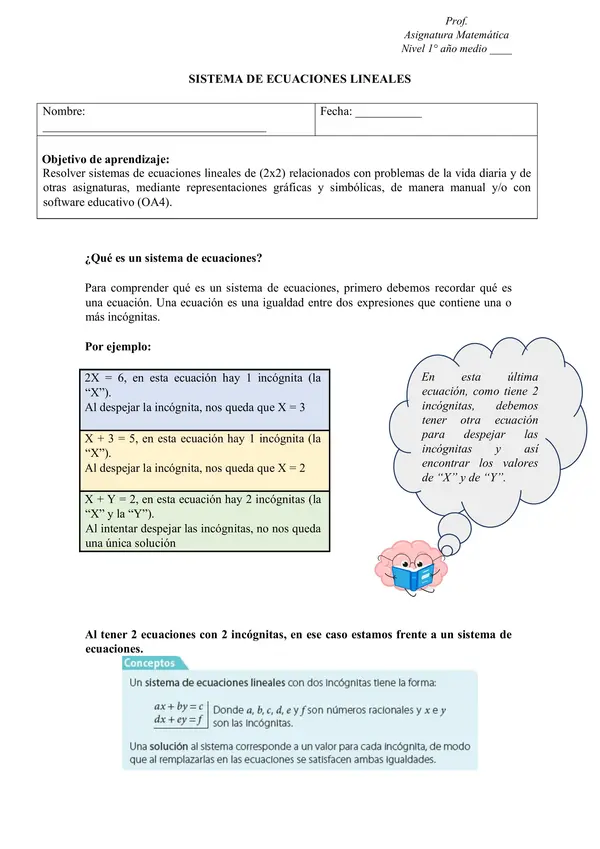 Sistema de ecuaciones lineales 