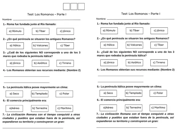 ROMANOS 3ERO BÁSICO