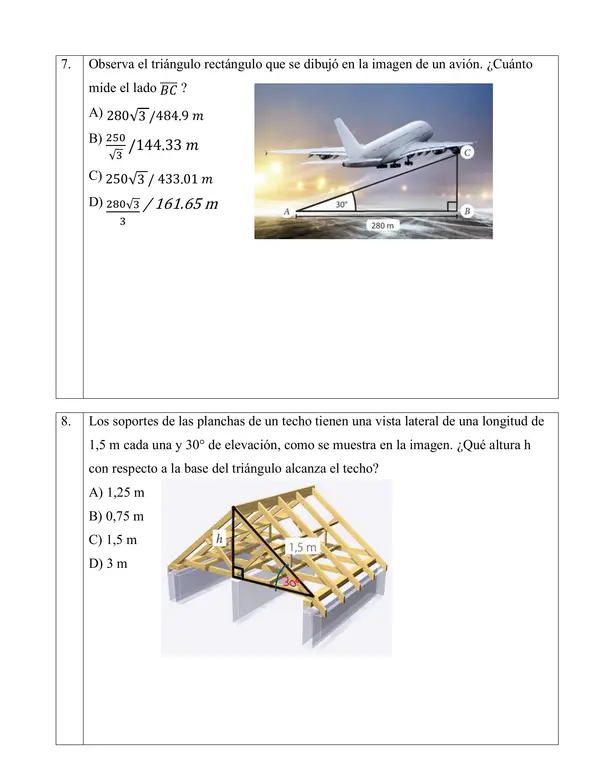 Evaluación trigonometría segundo medio 2da forma