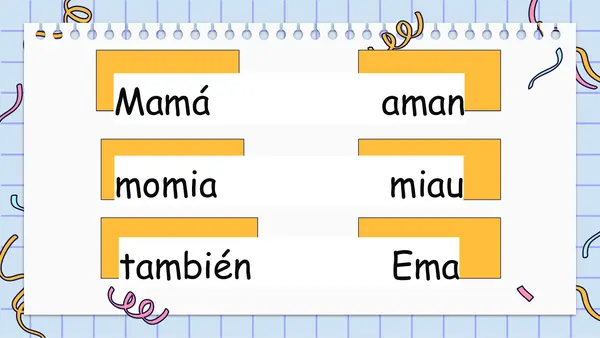 Powerpoint letra M: Lenguaje 1°ero básico