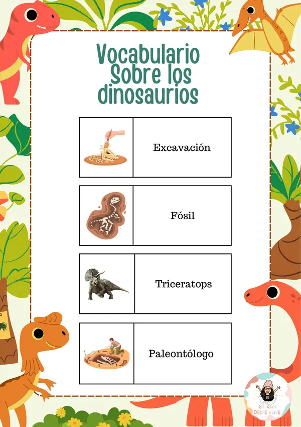 Vocabulario sobre los dinosaurios