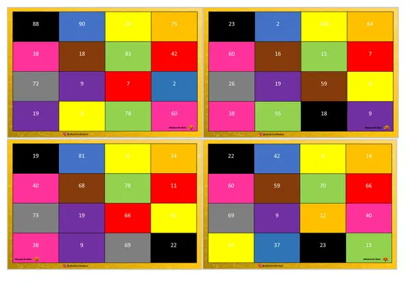 ¡Bingo de Colores y Números!