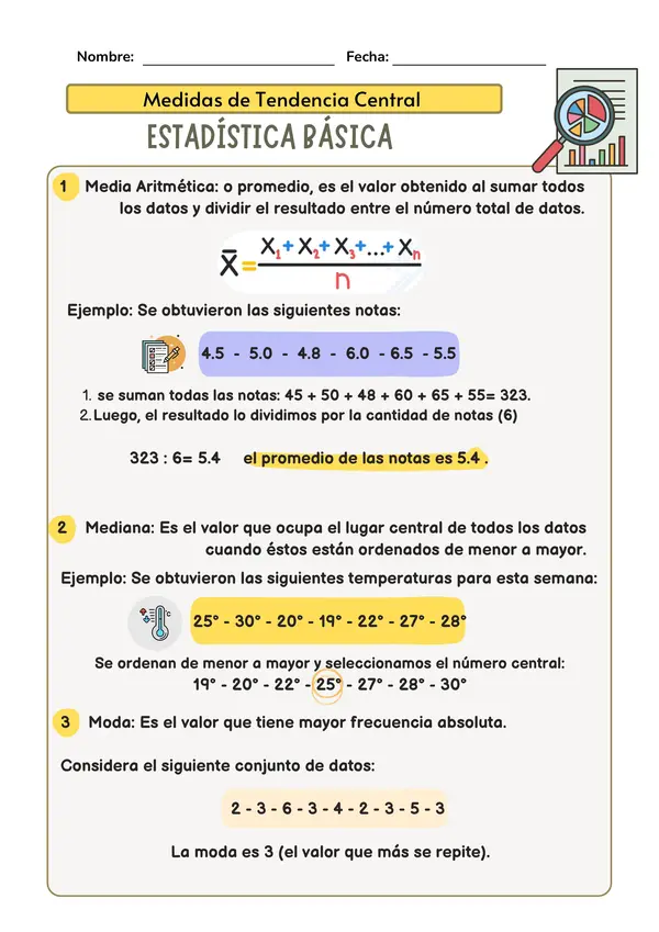Guía Medidas de Tendencia Central
