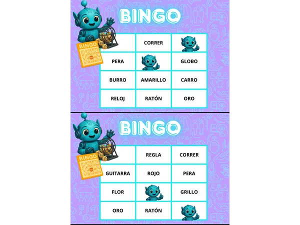 BINGO FONÉTICO EDITABLE: GR, GL y R