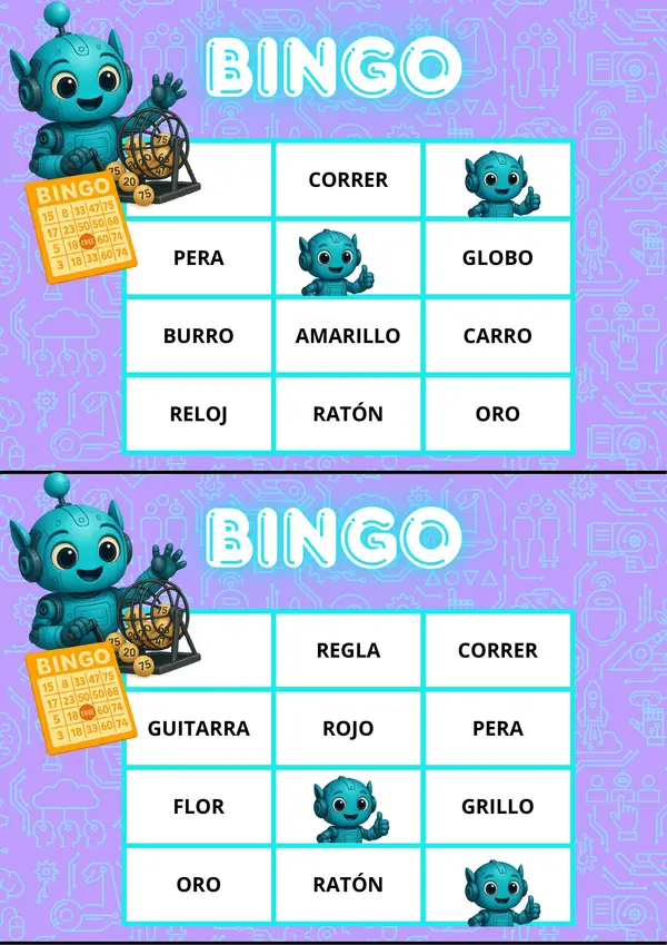 BINGO FONÉTICO EDITABLE: GR, GL y R