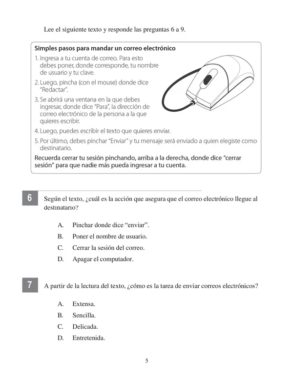 Prueba tipo SIMCE lenguaje