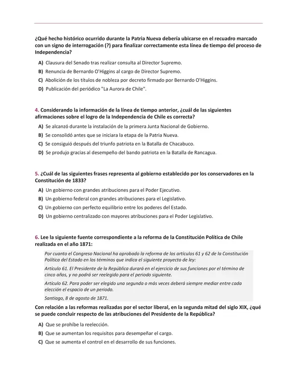 Ensayo exámenes libres 6° básico Historia, Geografía y Ciencias Sociales