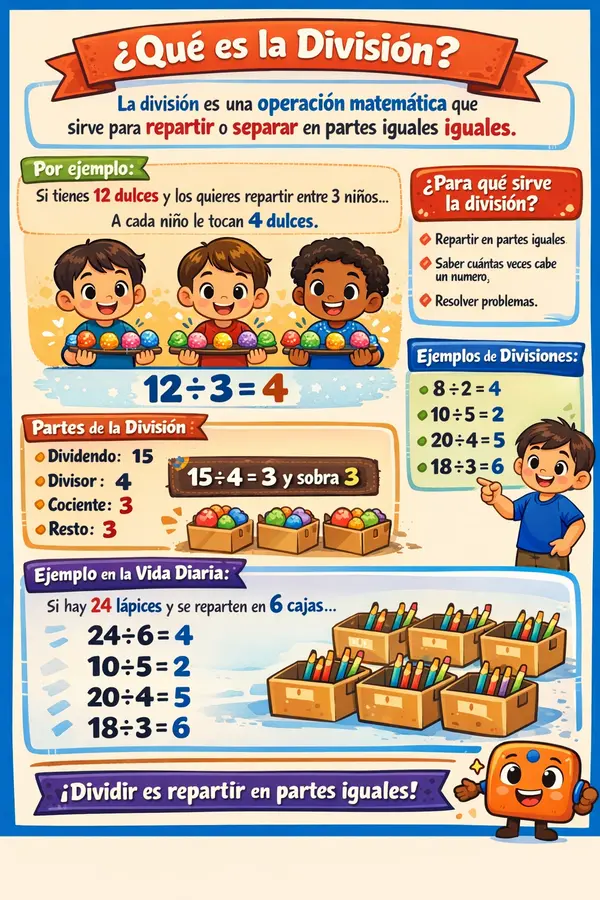 Cartel Educativo sobre La División