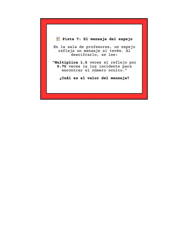 Pistas - Busqueda del tesoso profesor Numerus