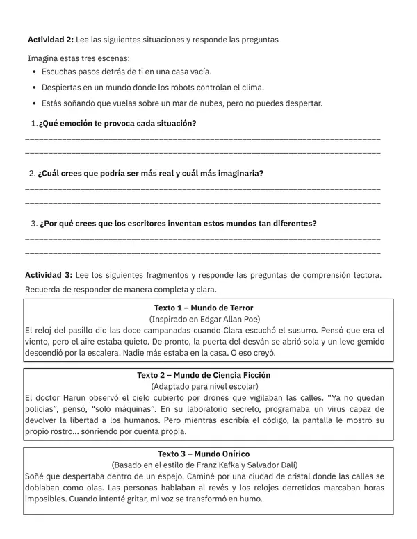 "Mundos Descabellados" (terror, ciencia ficción, onírico)