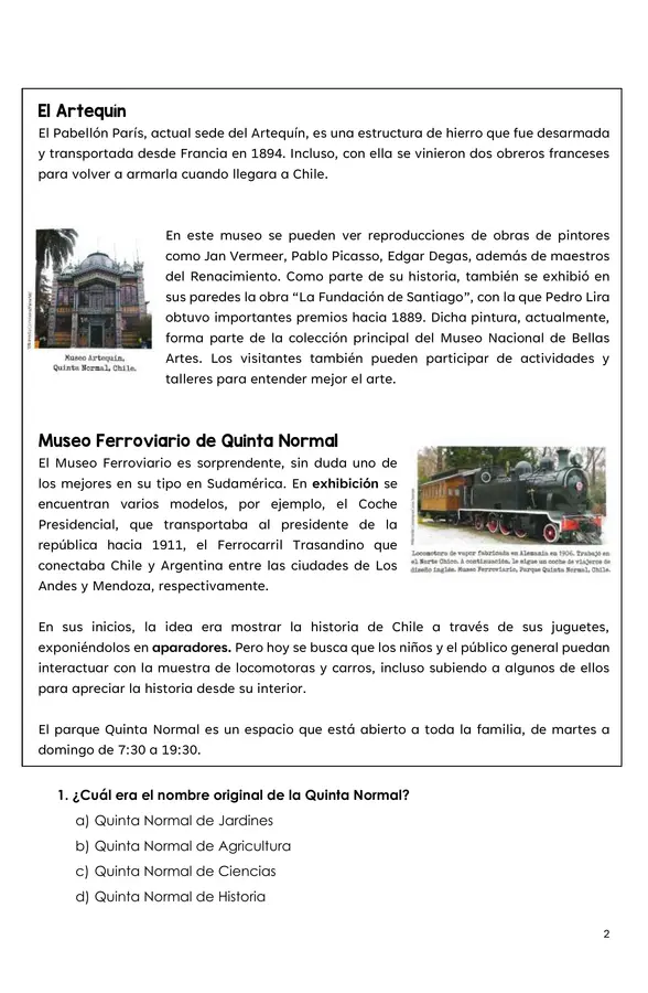 Comprensión de lectura (Texto informativo)
