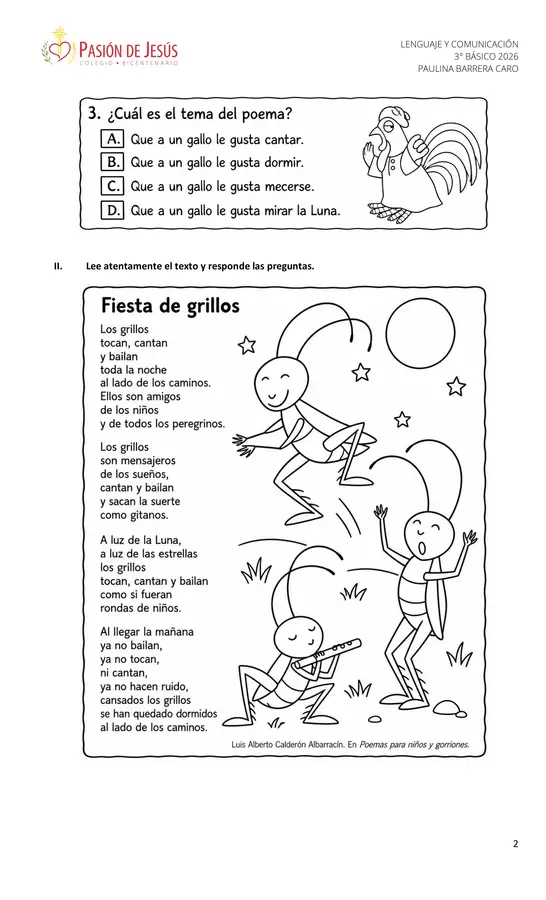 Evaluación El poema 