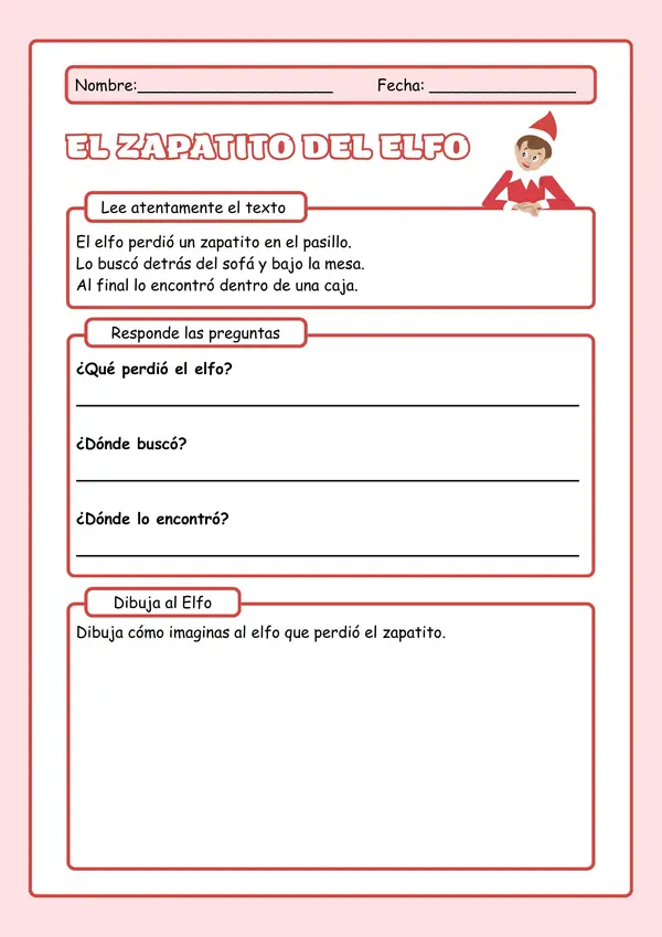 Fichas comprensión lectora Navidad 