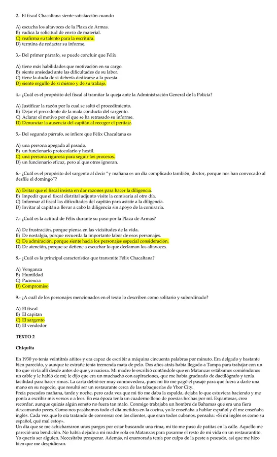 Evaluación de comprensión lectora PAES 9 (Incluye PAUTA)