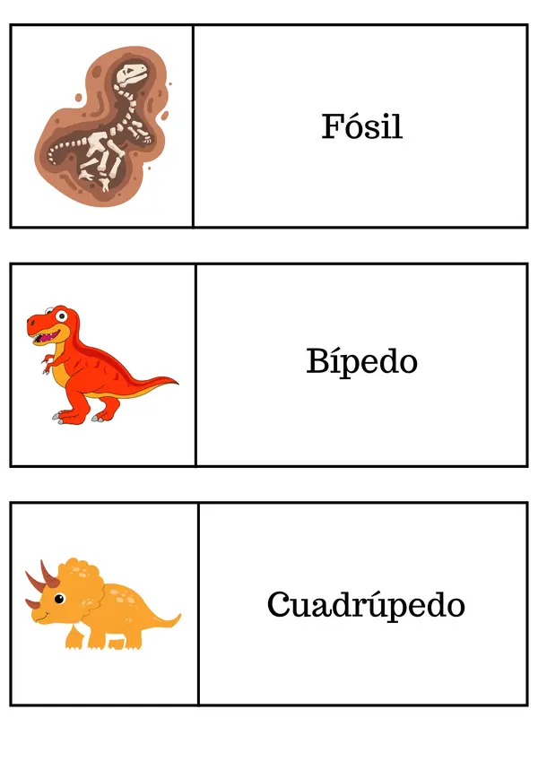 Vocabulario sobre los dinosaurios