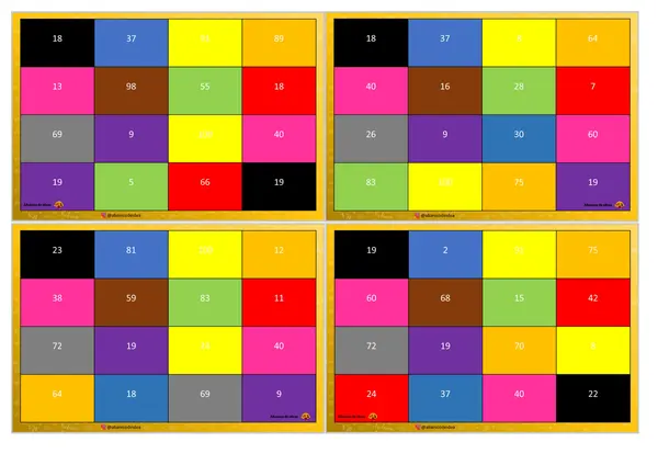 ¡Bingo de Colores y Números!