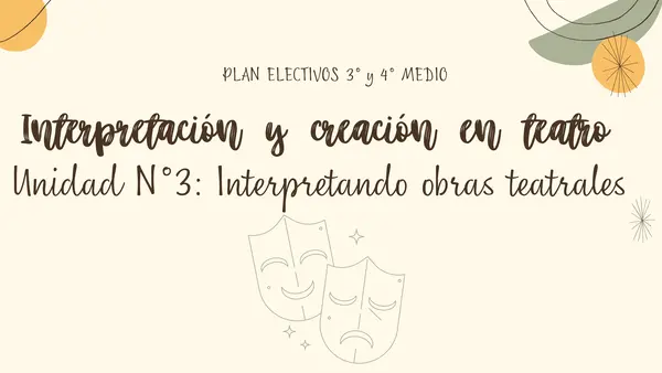 Electivo Interpretación y Creación en Teatro | Unidad 3 | 2 clases completas (3° y 4° Medio)