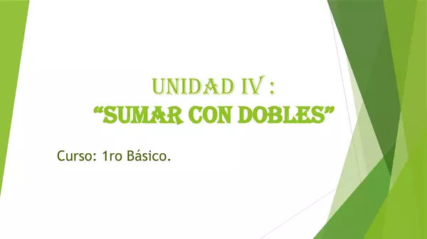 Presentacion Sumar con Dobles, primero basico unidad 4