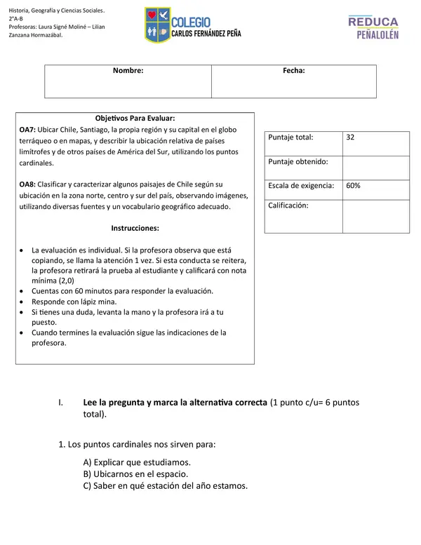 PRUEBA HISTORIA 2° BÁSICO