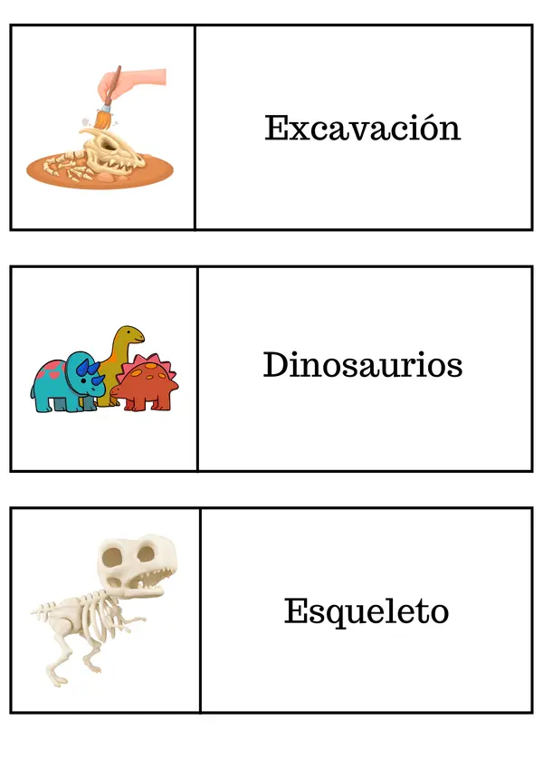 Vocabulario sobre los dinosaurios