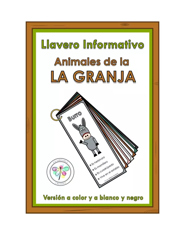 Llavero Informativo La Granja Animales Tarjetas 