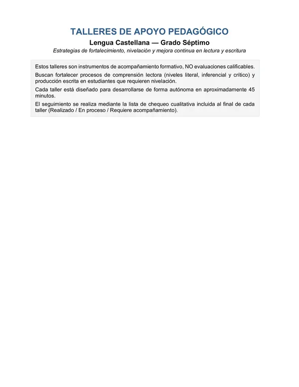 Taller de apoyo - Género lírico, Cuento y fábula, texto expositivo y texto argumentativo. 