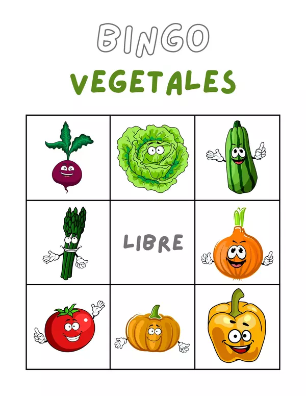 Bingo de vegetales