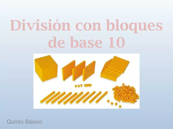 División con bloques de base 10, quinto basico